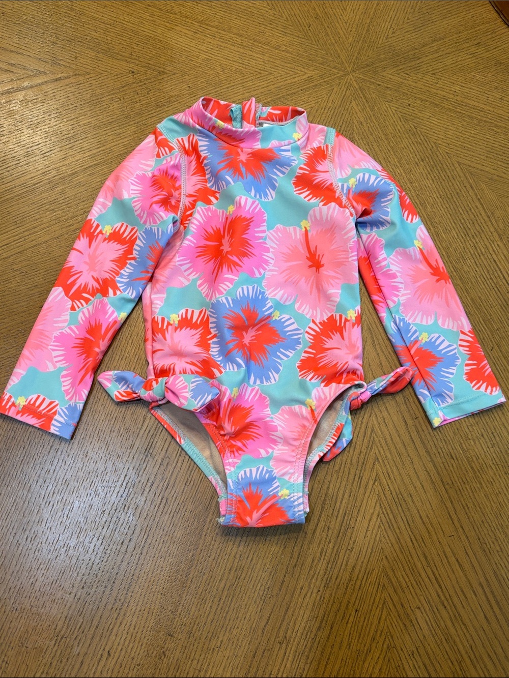 Shade critters - palm beach Long-Sleeve Floral One-Piece Swimsuit - Pink Multi
